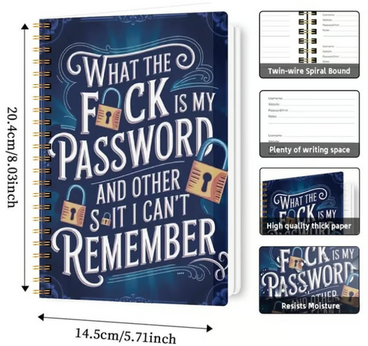 Final 4H Sale | 49% Discount📅 Funny Spiral Password Notebook, Equipped with Lock Icons & Interesting Security Lines