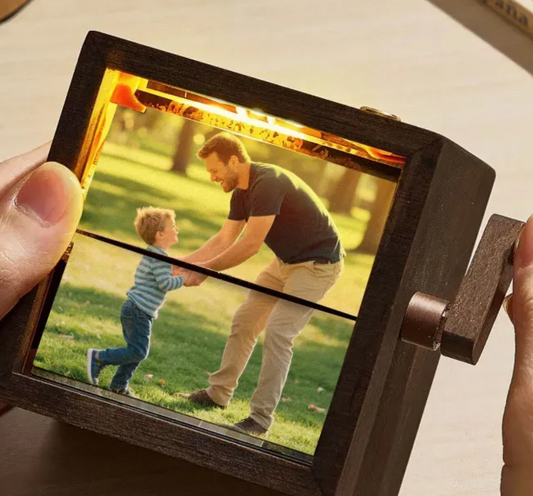 Handmade Rotating Photo Display Box ✨ Unique Memory Storage Decor