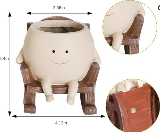 Smiley Face Rocking Chair Planters Flower Pots | Cute Smiley Planters for Happy Plants 😄🌱