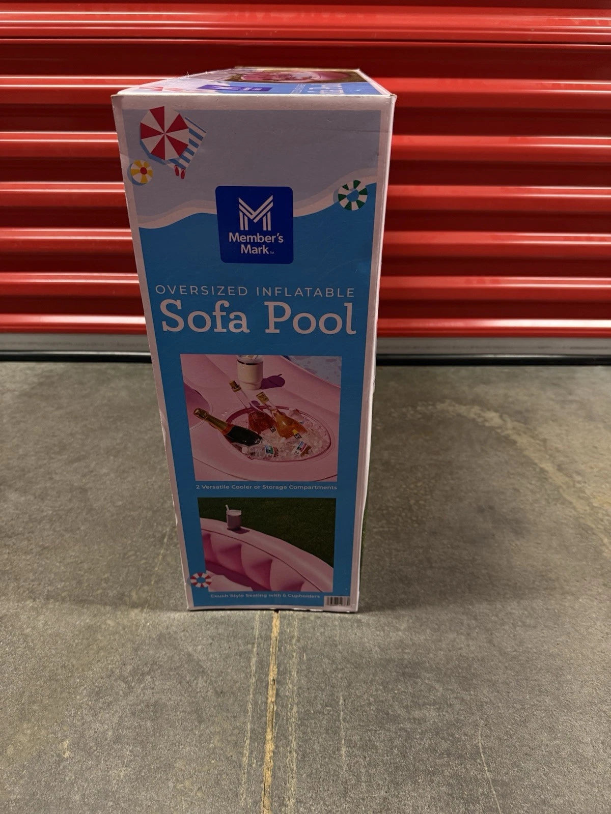 Member's Mark Oversized Inflatable Pool Sofa Pink Lounge Float 2026