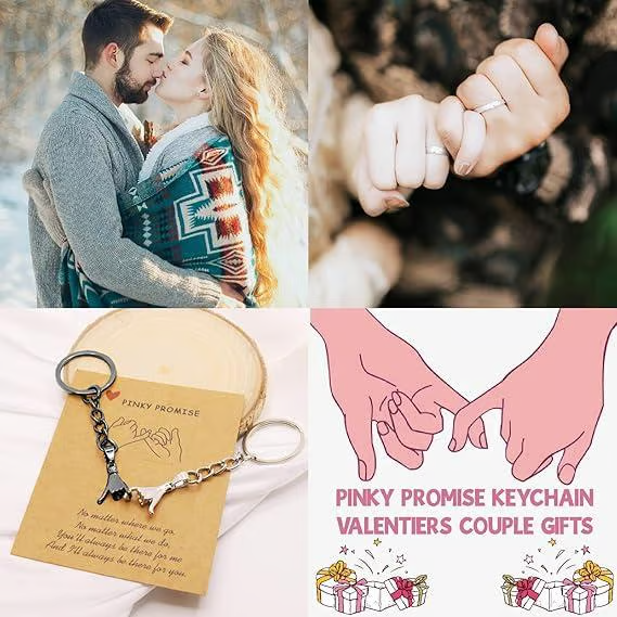 ✨Valentine's Day Limited Offer🎁-2PCS Pinky Promise Matching Keychains💘
