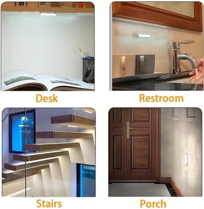 Smart Sensor LED Lights, Punch-Free Magnetic Design Rechargeable Wall Lamp