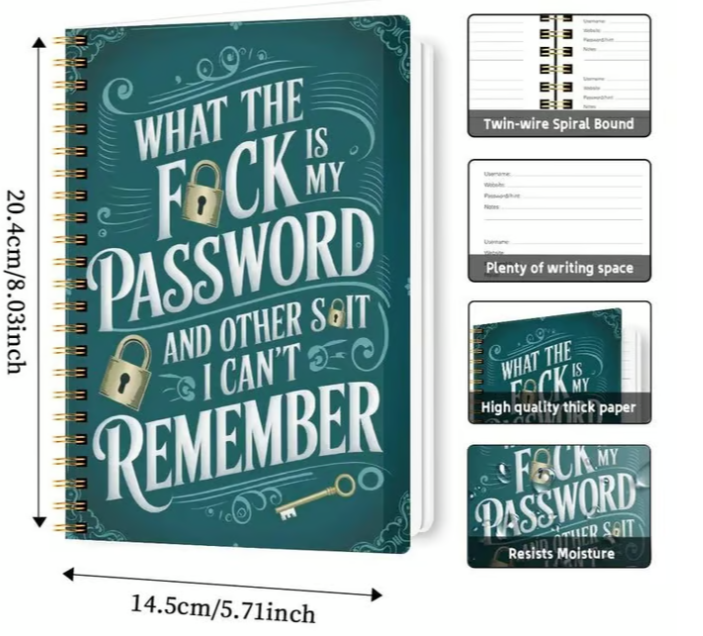 Final 4H Sale | 49% Discount📅 Funny Spiral Password Notebook, Equipped with Lock Icons & Interesting Security Lines