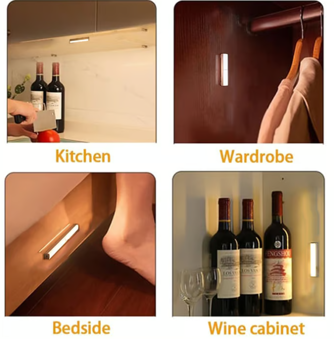 Smart Sensor LED Lights, Punch-Free Magnetic Design Rechargeable Wall Lamp