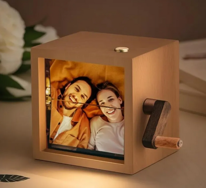 Handmade Rotating Photo Display Box ✨ Unique Memory Storage Decor
