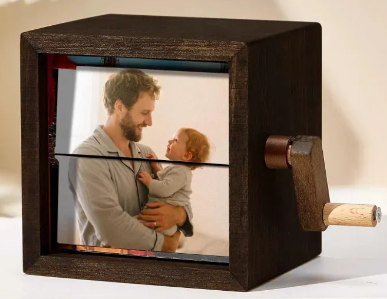 Handmade Rotating Photo Display Box ✨ Unique Memory Storage Decor