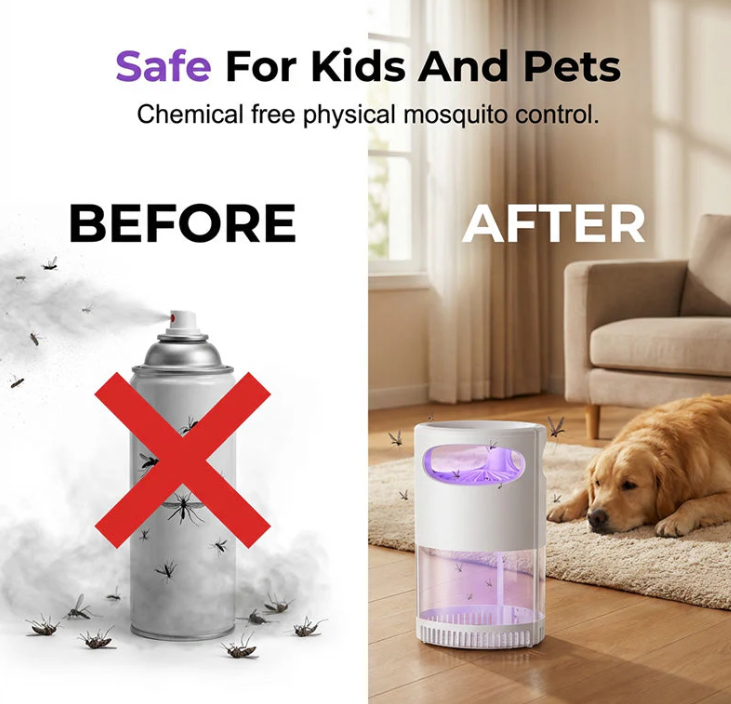 🔥2026 Hot Sale 🦟UV Mosquito Killer Lamp – quiet, USB, chemical-free. 50K+ sold! 🔇🌙
