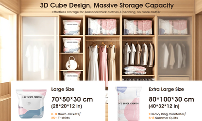 💨No-Pump 3D Vacuum Storage Bags