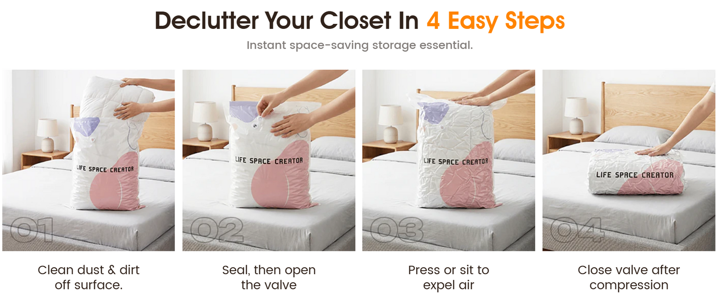 💨No-Pump 3D Vacuum Storage Bags