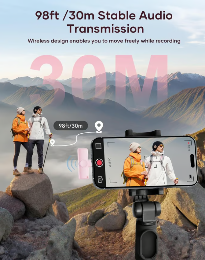 🏆Dual Wireless Lavalier Microphones (iPhone/Android)