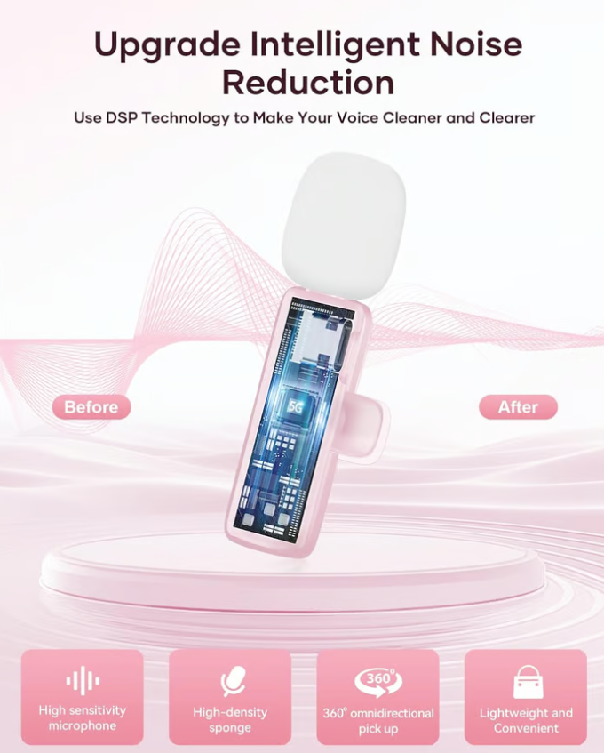 🏆Dual Wireless Lavalier Microphones (iPhone/Android)