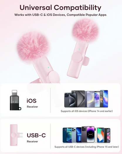 🏆Dual Wireless Lavalier Microphones (iPhone/Android)