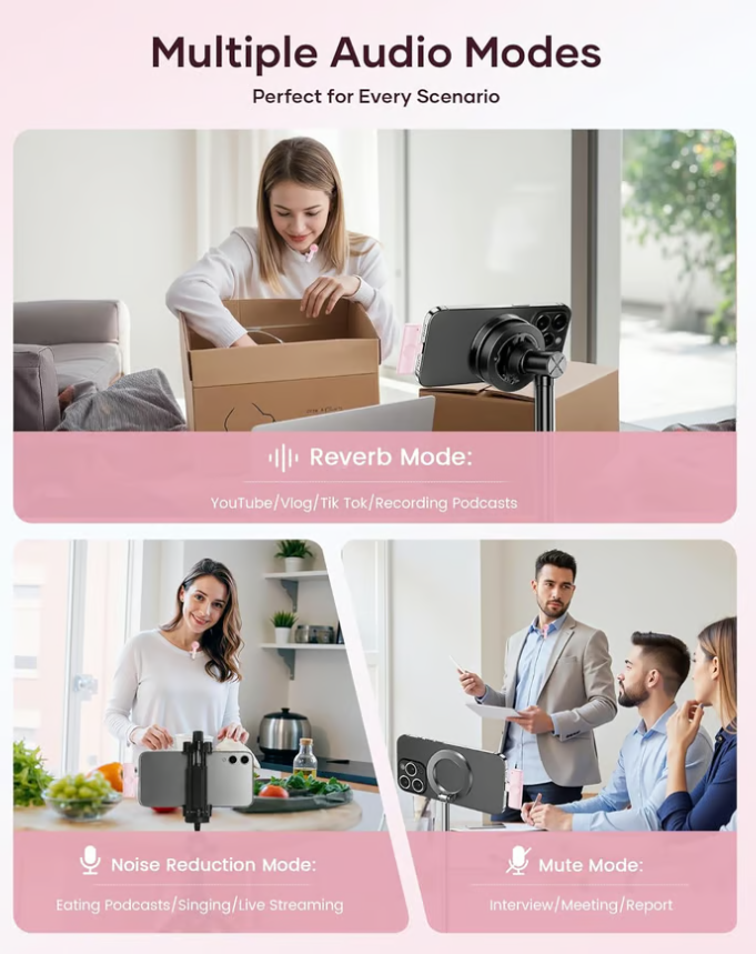 🏆Dual Wireless Lavalier Microphones (iPhone/Android)