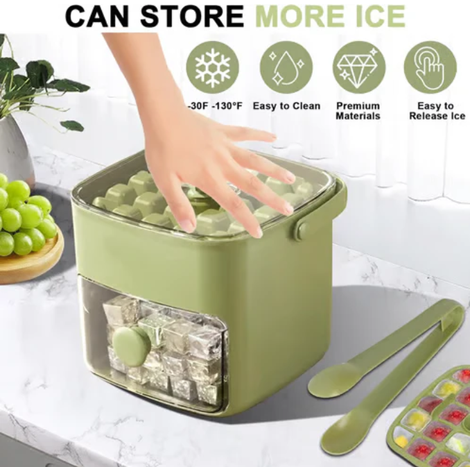 🔥Summer Special Offer 50% Discount🧊Portable ice maker with lid and storage box (48 ice cubes)