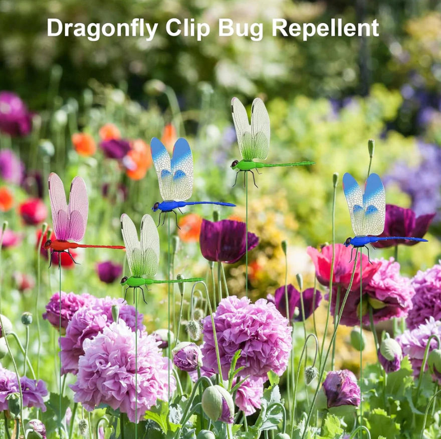 Nature's Defender: 3D Lifelike Dragonfly Deterrent Clips - 12pcs Per Pack