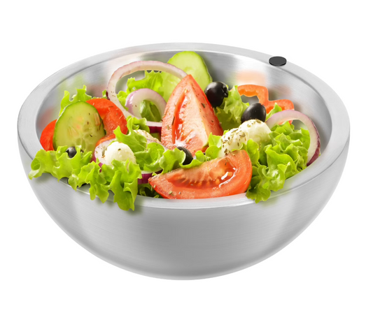 🧊Stainless Steel Dip Chiller Bowl Serving Bowl with Double Walled Ice Cavity Insulated Etch Resistant Robust Long Service Life for Party Gatherings