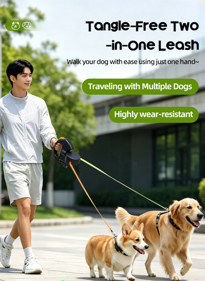 🐾Correa para Mascotas Extensibles | Double Dog Leash = Stress-Free Walks🐕🐕