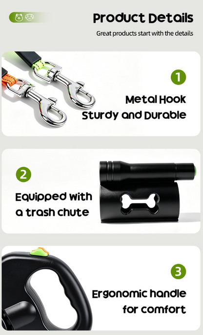 🐾Correa para Mascotas Extensibles | Double Dog Leash = Stress-Free Walks🐕🐕