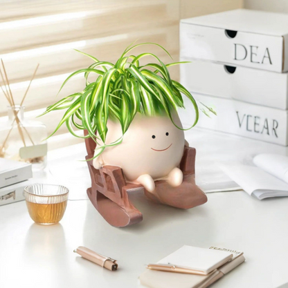 Smiley Face Rocking Chair Planters Flower Pots | Cute Smiley Planters for Happy Plants 😄🌱