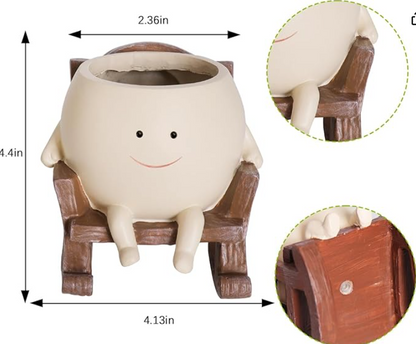 Smiley Face Rocking Chair Planters Flower Pots | Cute Smiley Planters for Happy Plants 😄🌱