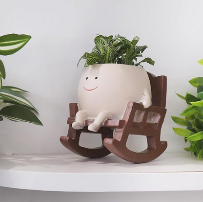 Smiley Face Rocking Chair Planters Flower Pots | Cute Smiley Planters for Happy Plants 😄🌱