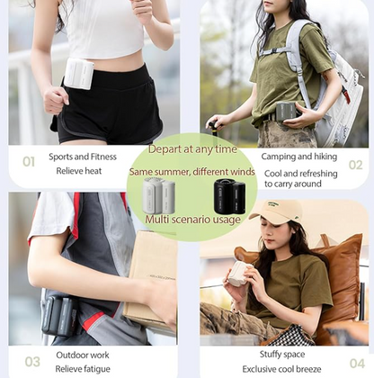 Mini Waist Fan,Portable Fan,3 Speeds Strong Airflow Wearable Personal Clip Fans | Stay Cool Anywhere ❄️