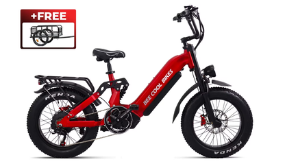 Foldable Fat Tire Electric Bike with Full Suspension, Long Range & FREE Cargo Trailer