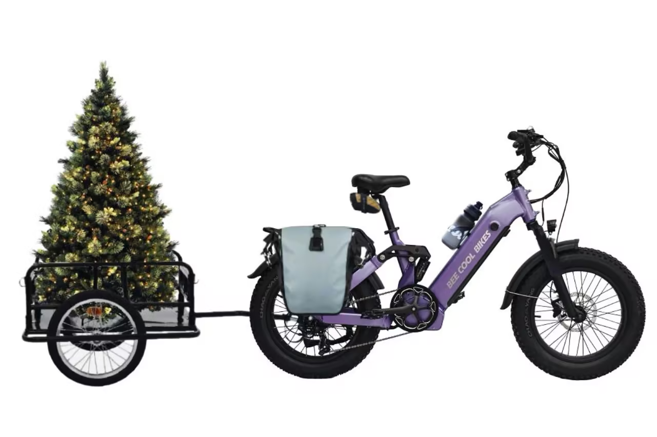 Foldable Fat Tire Electric Bike with Full Suspension, Long Range & FREE Cargo Trailer