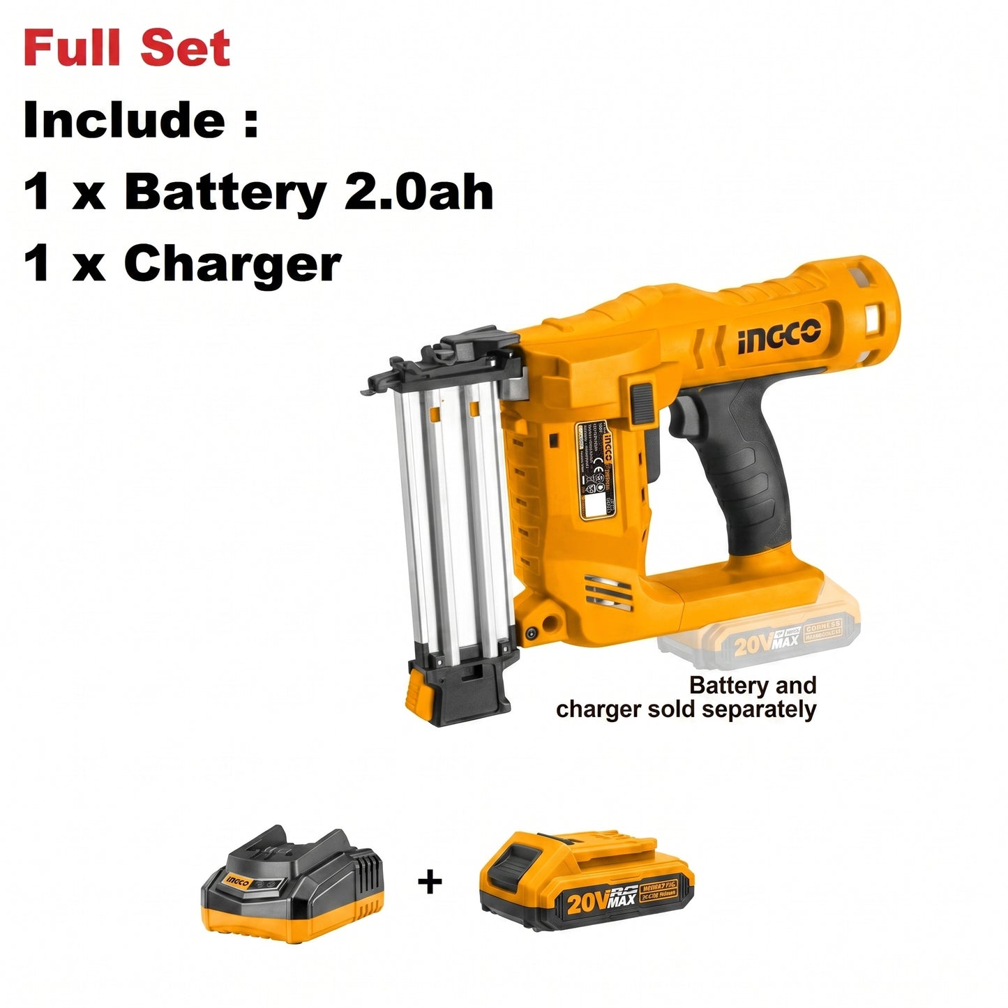 Ingco Lithium-ion cordless brad nailer CBNLI3505