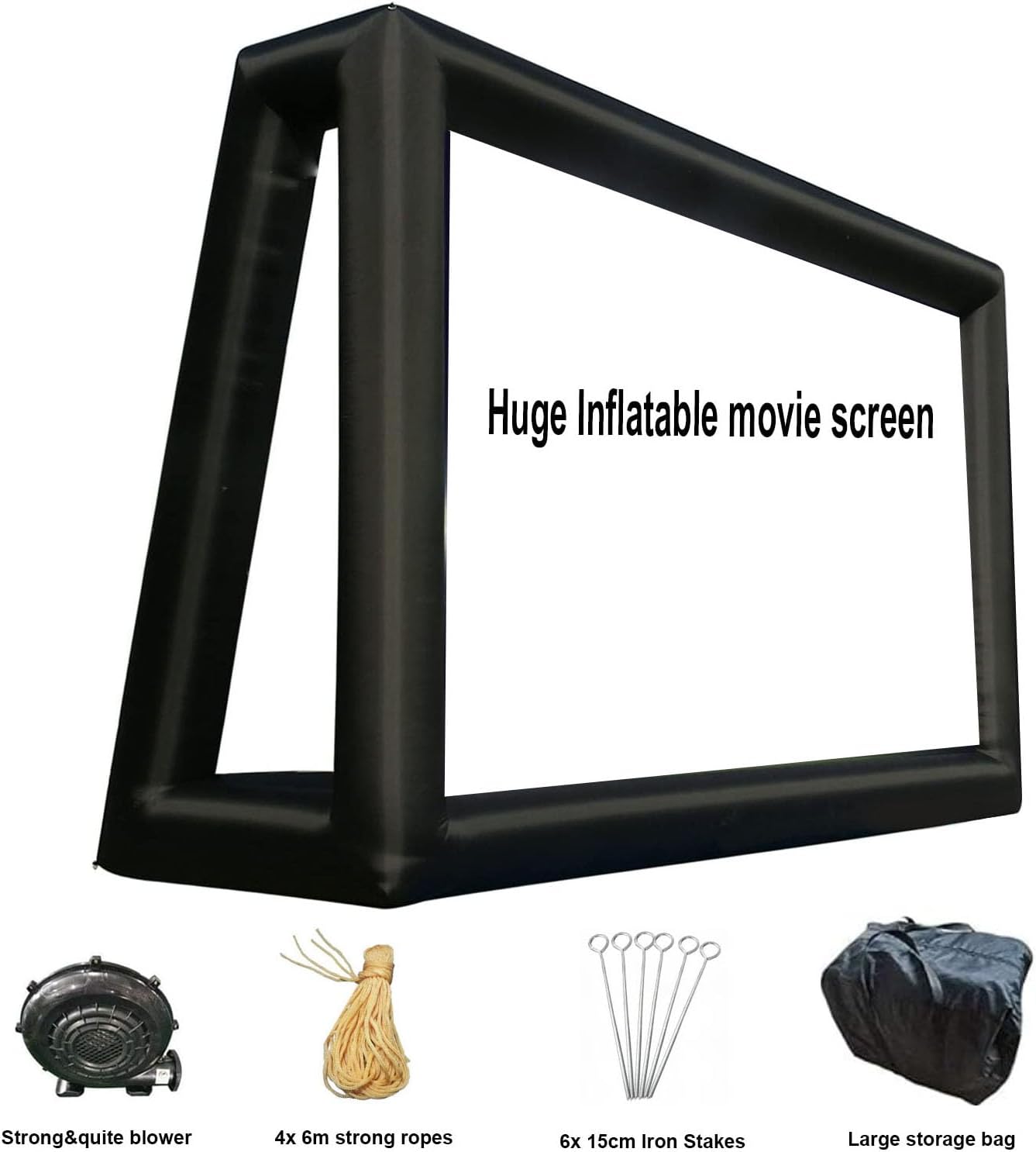 33' Huge Inflatable Movie Screen Outdoor Incl Blower - Seamless Front and Rear Projection - Portable Blow Up Projector Screen for Churches, Grand Parties, Backyard Pool Fun(33 feet)