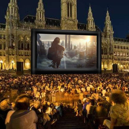 33' Huge Inflatable Movie Screen Outdoor Incl Blower - Seamless Front and Rear Projection - Portable Blow Up Projector Screen for Churches, Grand Parties, Backyard Pool Fun(33 feet)
