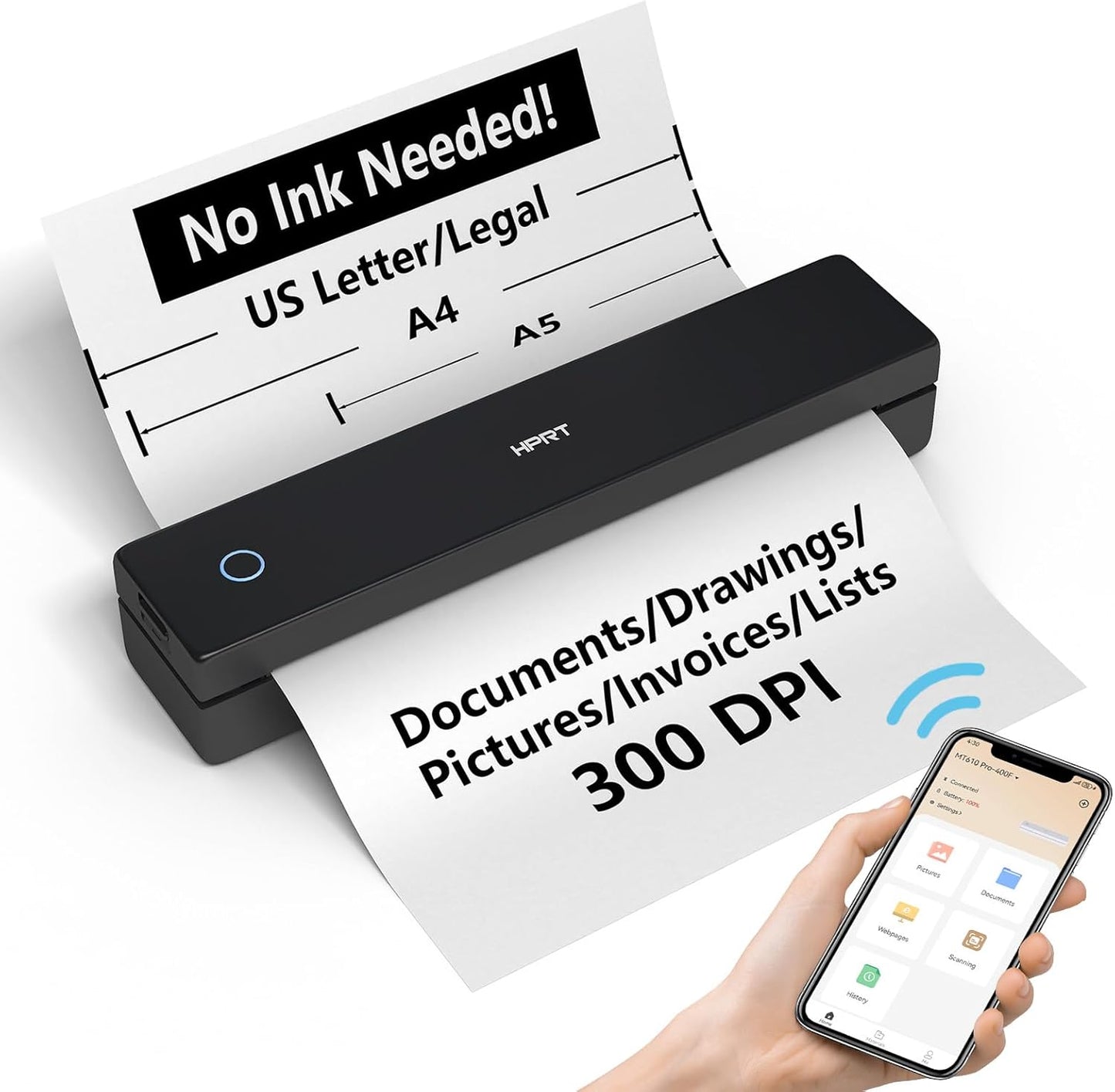 Portable Thermal Printer-Inkless Printer