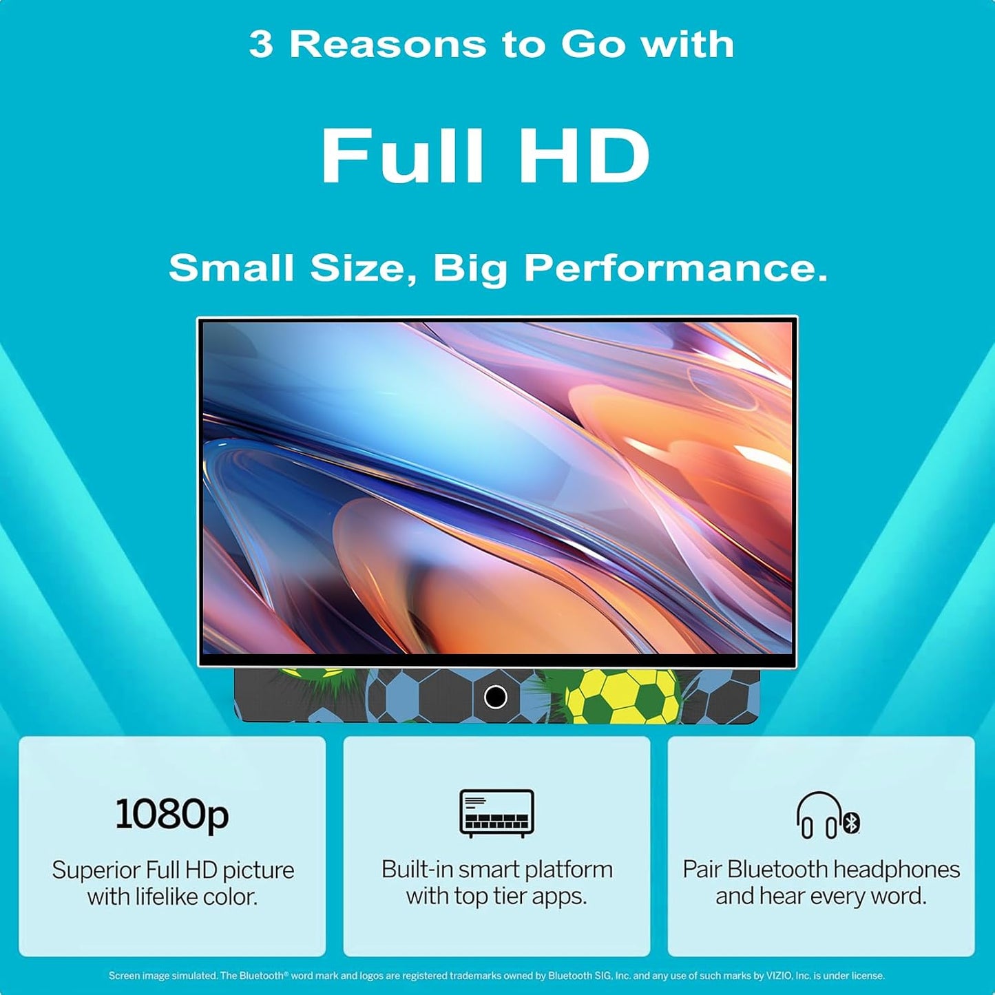 27-Inch Portable Smart TV with Battery Operated, 1080P FHD Smart TV OS, HDR10, Dolby Audio, Chromecast & Bluetooth, Ideal for Outdoor Viewing, RV Trips, Sports & Movie Nights (G27CF,Orange)