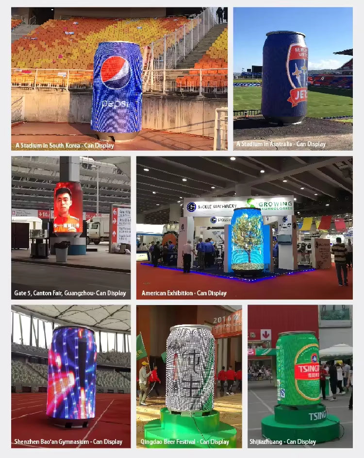 Creative Can Shaped Refrigerator Beverage Cooler with WiFi APP Control P1.86 P2 P2.5 Advertising Promotion LED Display Screen