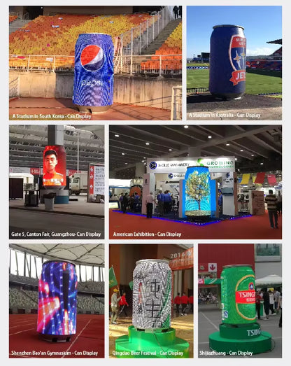 Creative Can Shaped Refrigerator Beverage Cooler with WiFi APP Control P1.86 P2 P2.5 Advertising Promotion LED Display Screen