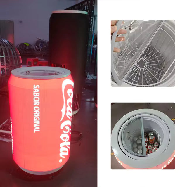Creative Can Shaped Refrigerator Beverage Cooler with WiFi APP Control P1.86 P2 P2.5 Advertising Promotion LED Display Screen