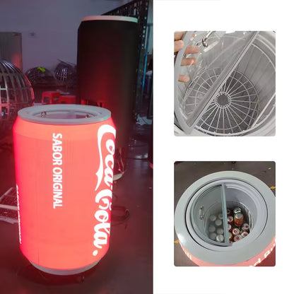 Creative Can Shaped Refrigerator Beverage Cooler with WiFi APP Control P1.86 P2 P2.5 Advertising Promotion LED Display Screen