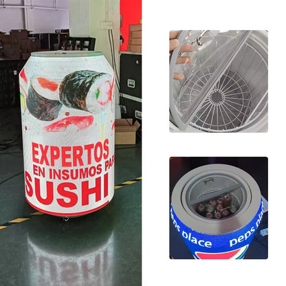 Creative Can Shaped Refrigerator Beverage Cooler with WiFi APP Control P1.86 P2 P2.5 Advertising Promotion LED Display Screen