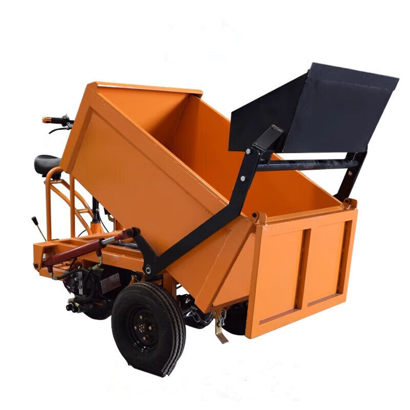 Heavy Duty Electric Self-Loading Dump Cart | 3-Wheel Construction Utility Dumper