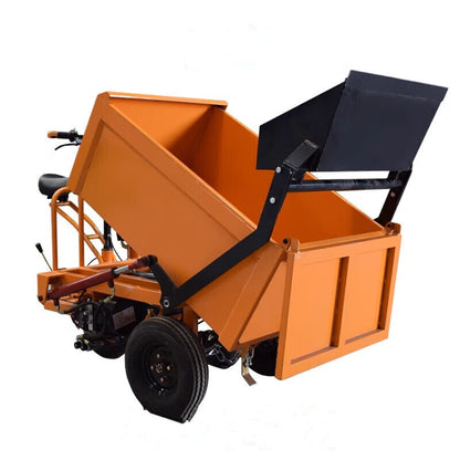Heavy Duty Electric Self-Loading Dump Cart | 3-Wheel Construction Utility Dumper