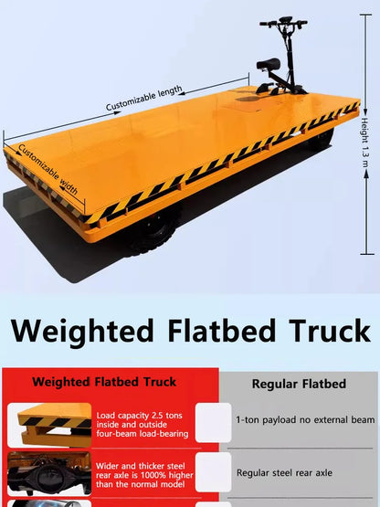 Reverse-Ride Electric Three- or Four-Wheel Flatbed Cart Warehouse/Factory Yard Heavy-Duty Hand Truck with Lifting Function