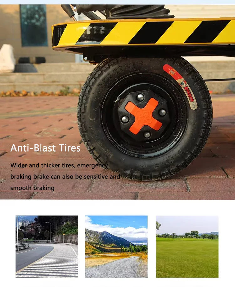 Reverse-Ride Electric Three- or Four-Wheel Flatbed Cart Warehouse/Factory Yard Heavy-Duty Hand Truck with Lifting Function