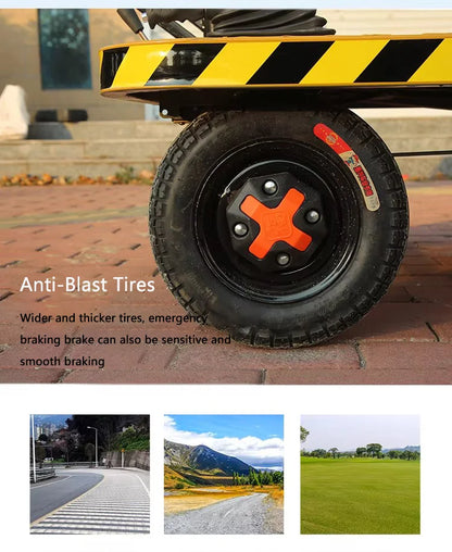 Reverse-Ride Electric Three- or Four-Wheel Flatbed Cart Warehouse/Factory Yard Heavy-Duty Hand Truck with Lifting Function