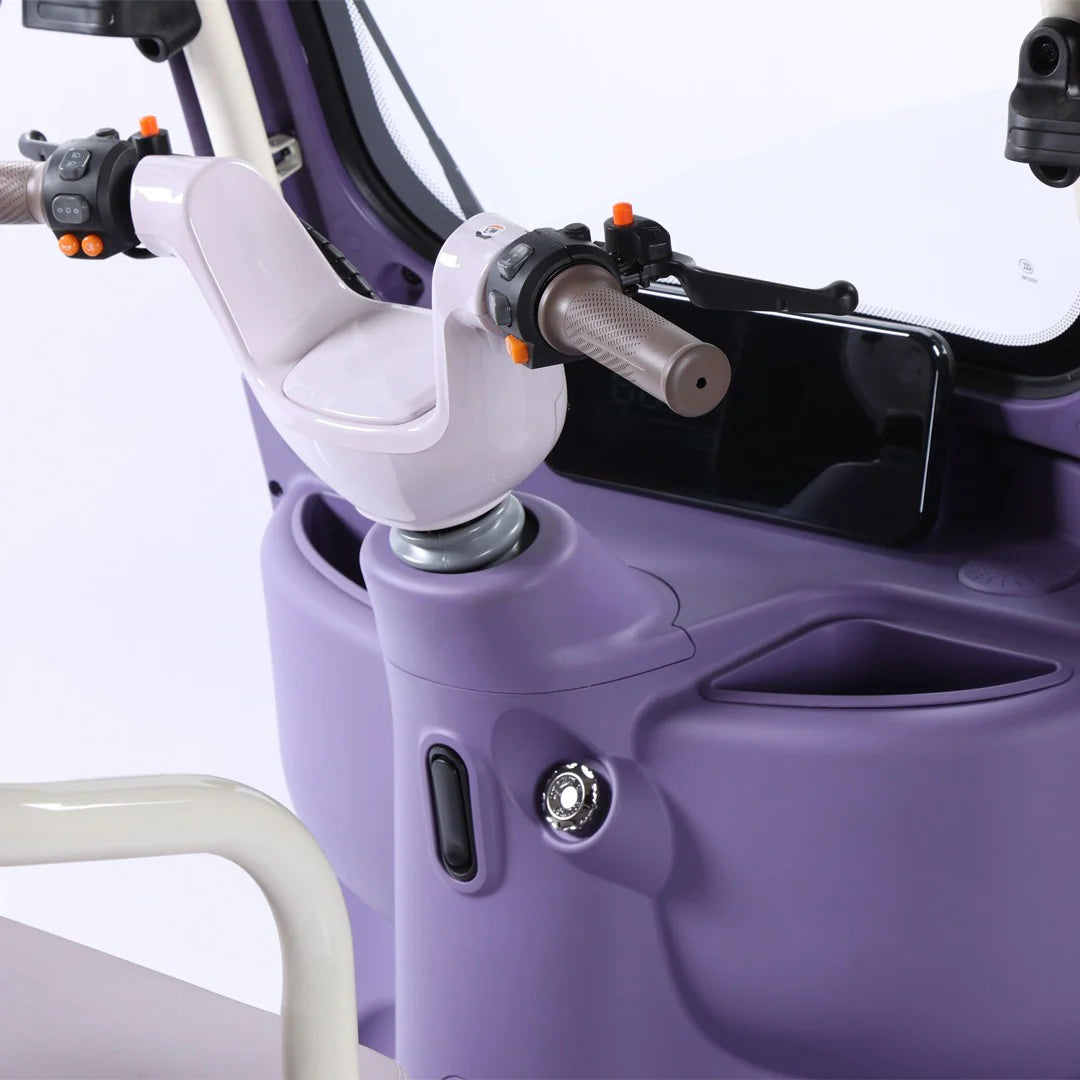 Megawheels Electric Scooter Tricycle 60 V Urban Roof Back Enclosed for 3 Passengers