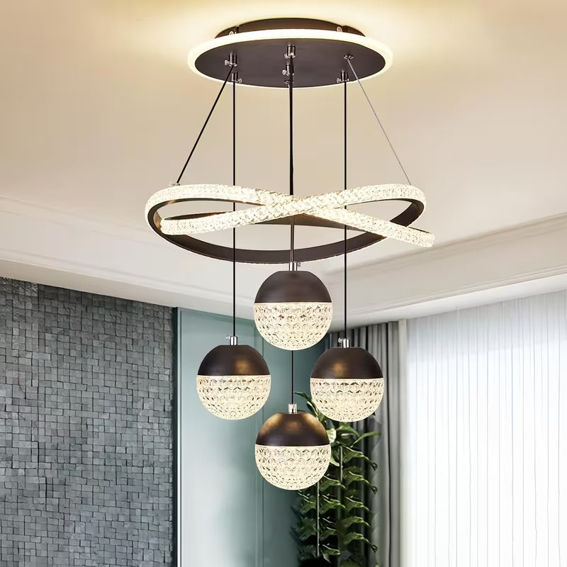 Modern LED Chandeliers 3-Color Dimmable Pendant Light