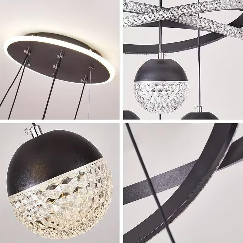 Modern LED Chandeliers 3-Color Dimmable Pendant Light