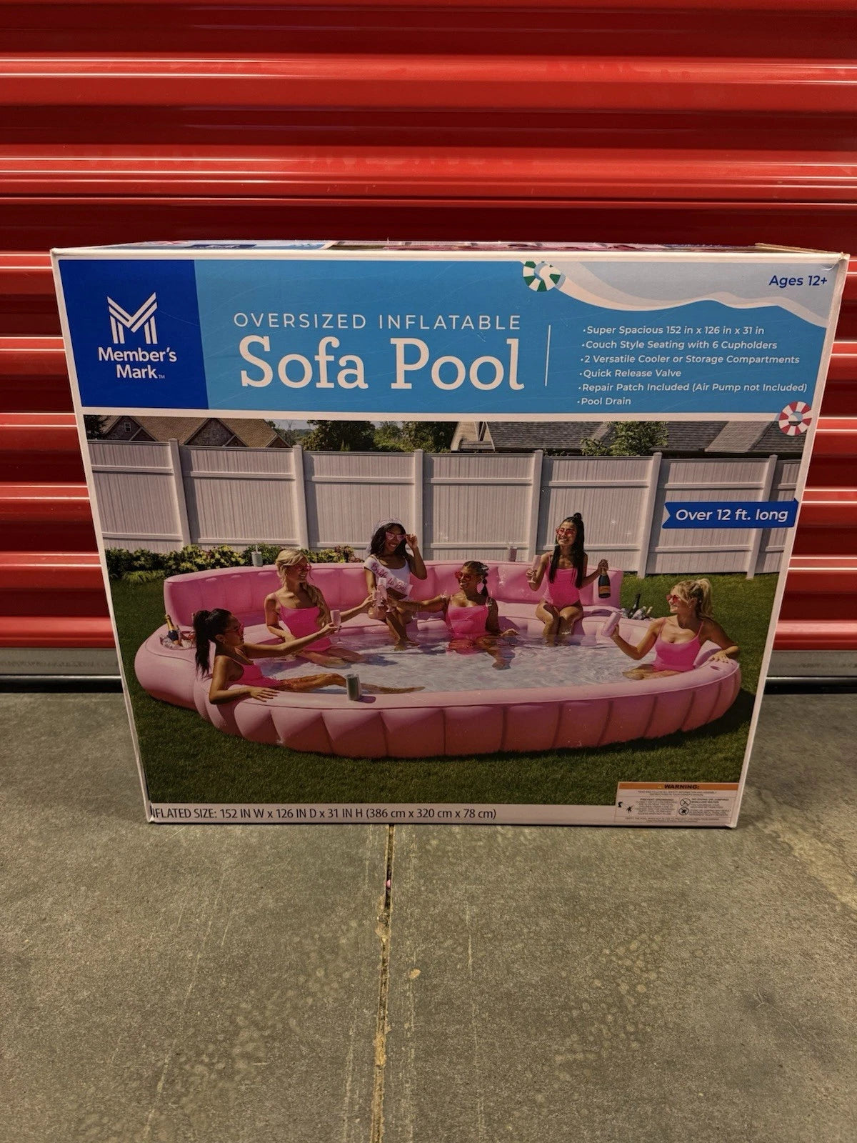 Member's Mark Oversized Inflatable Pool Sofa Pink Lounge Float 2026