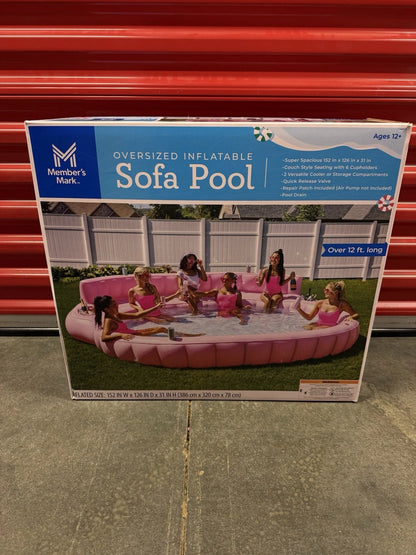 Member's Mark Oversized Inflatable Pool Sofa Pink Lounge Float 2026