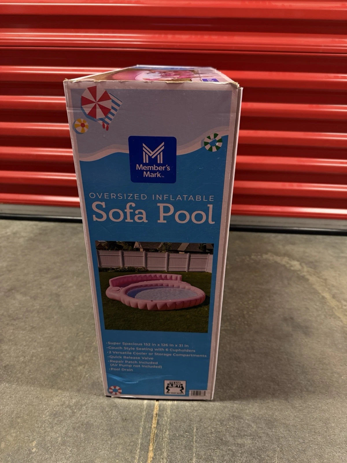 Member's Mark Oversized Inflatable Pool Sofa Pink Lounge Float 2026