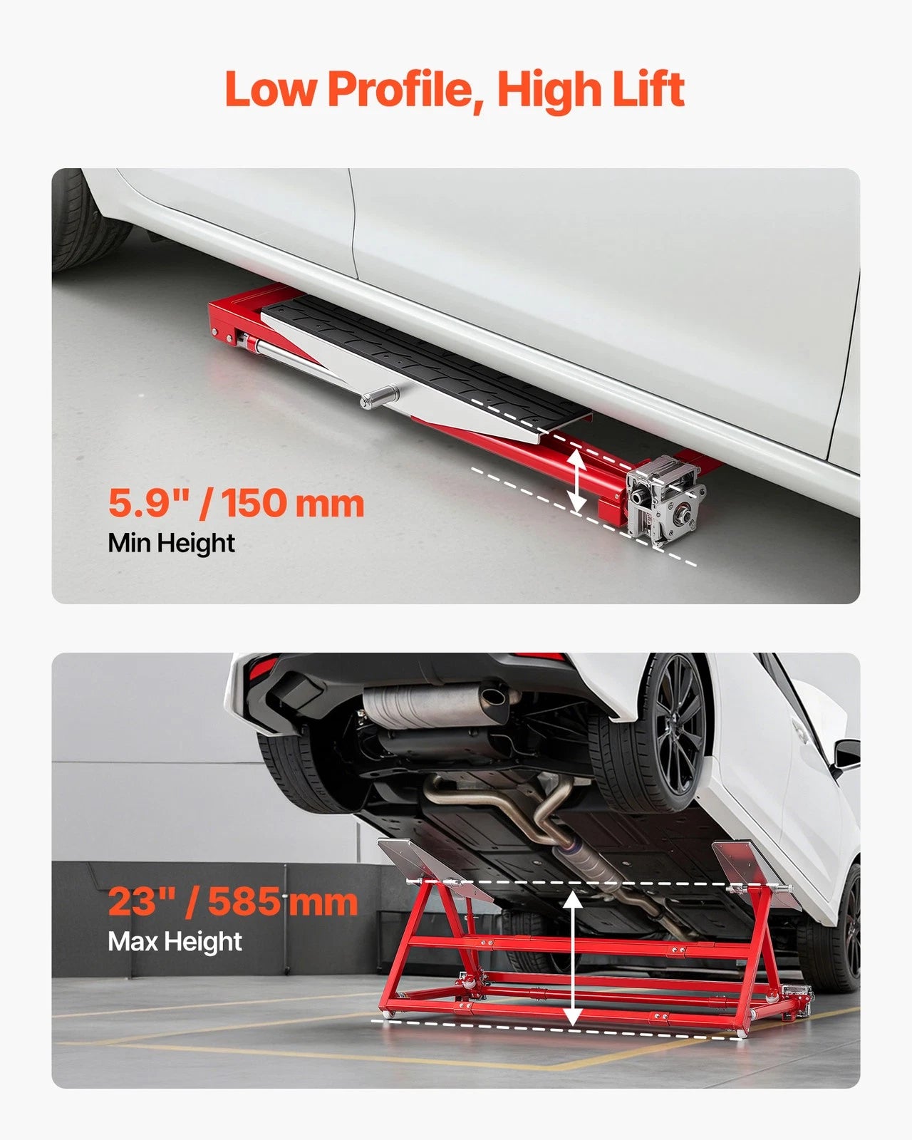 VEVOR Portable Car Lift 4400 lbs Manual Car Lift System Jack 23" Home Garage